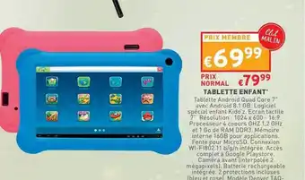 Trafic Tablette enfant offre