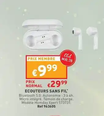 Trafic Écouteurs sans fil offre