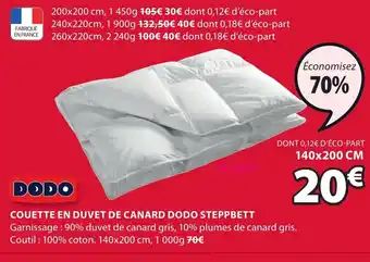 JYSK Coutte En Duvet De Canard Dodo Steppbett offre