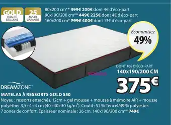JYSK Matelas à Ressorts Gold S50 offre