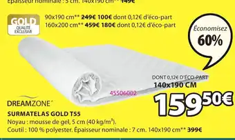 JYSK Surmatelas Gold T55 offre