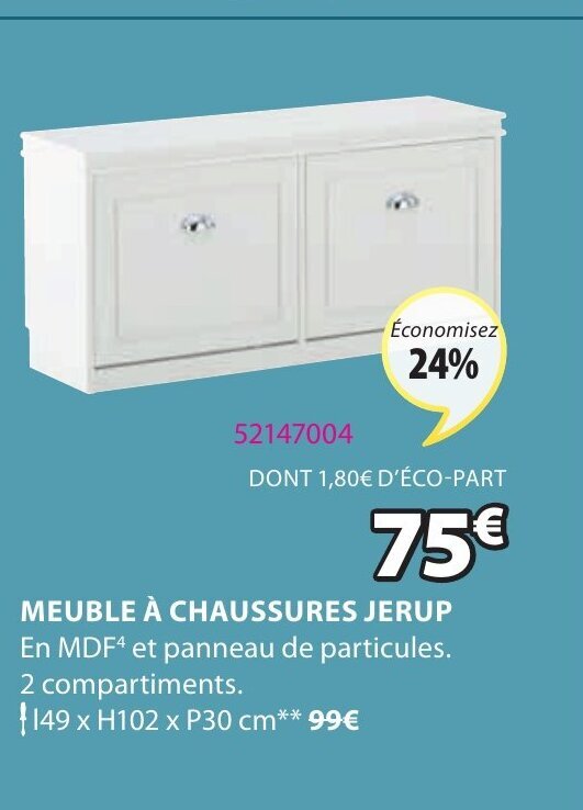 Promo Meuble à Chaussures Jerup chez JYSK