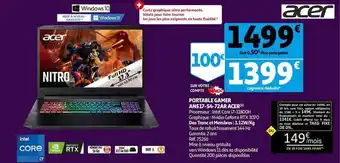 Auchan Portable gamer an517-54-72ar acer offre