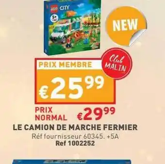 Trafic Le camion de marche fermier lego city offre