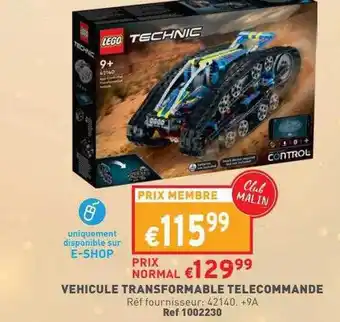 Trafic Véhicule transformable télécommandé lego technic offre