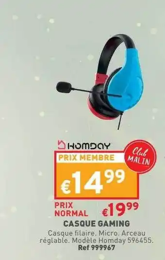 Casque gaming homday