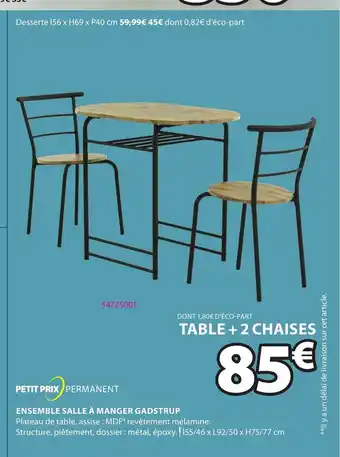 JYSK Ensemble Salle à Manger Gadstrup offre