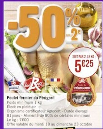 Géant Casino Poulet Fermier du Périgord offre