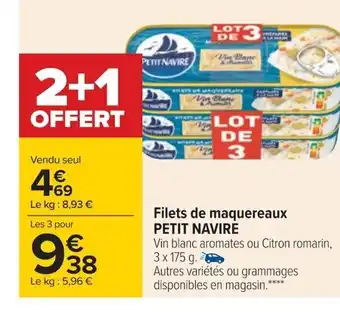 Carrefour Filets de Maquereaux Petit Navire offre
