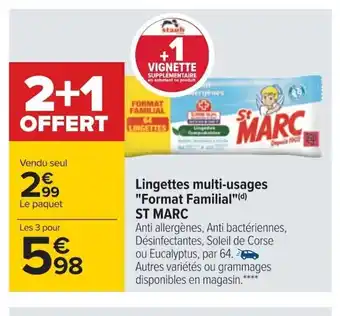 Carrefour Lingettes Multi-Usages Format Familial St Marc offre