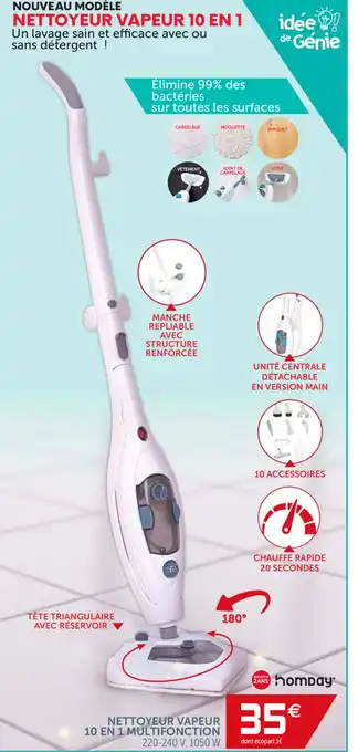Gifi Nettoyeur Vapeur 10 en 1 Multifonction offre