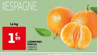 Auchan Clementines Feuilles offre