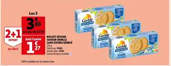 Auchan Biscuit Sésame Saveur Vanille Sans Sucres Gerblé offre