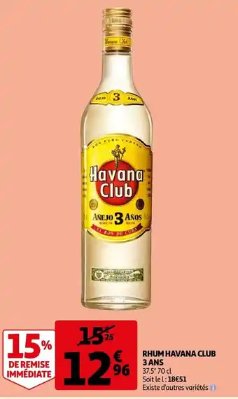 Auchan Rhum Havana Club 3ans offre