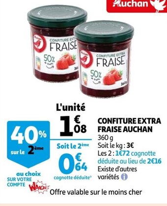 Auchan Confiture Extra Fraise Auchan offre