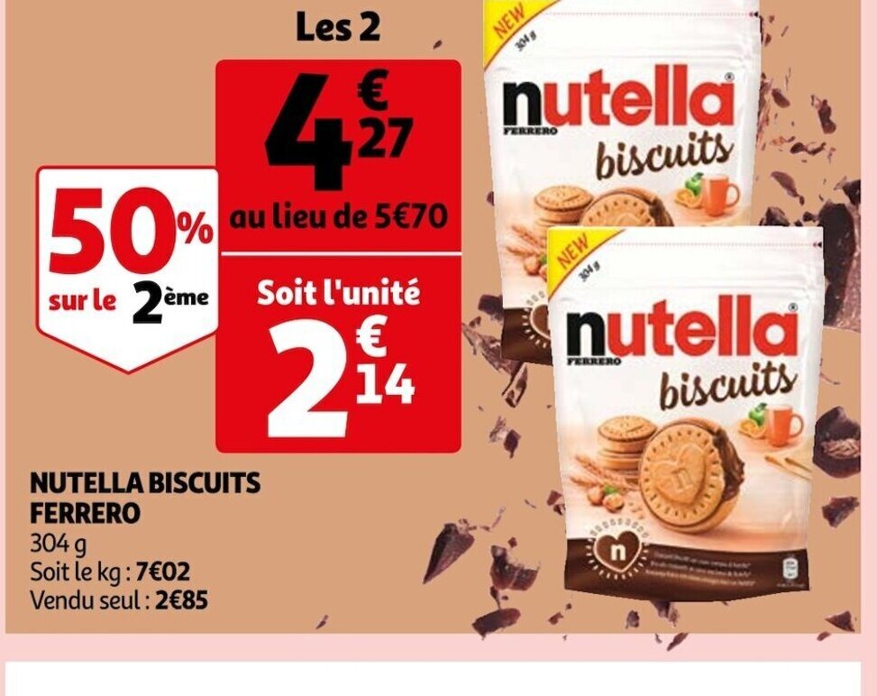 Promo Nutella Biscuits Ferrero chez Auchan