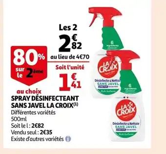 Auchan Spray Désinfecteant Sans Javel La Croix offre