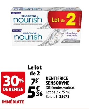 Auchan Dentifrice Sensodyne offre