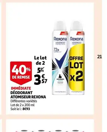 Auchan Déodorant Atomiseur Rexona offre