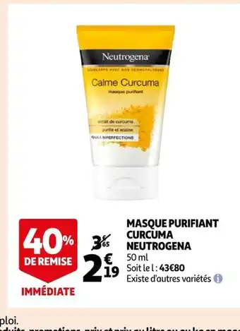 Auchan Masque Purifiant Curcuma Neutrogena offre