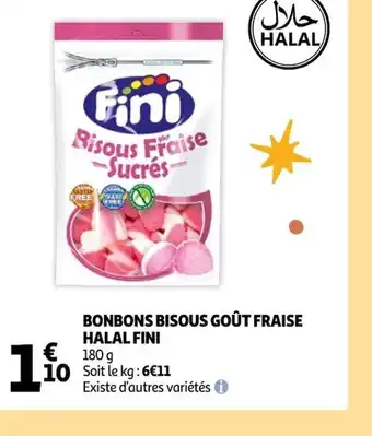 Auchan Bonbons Bisous Gout Fraise Halal Fino offre
