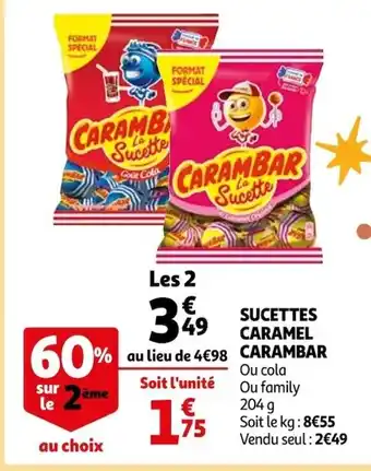 Auchan Sucettes Caramel Carambar offre