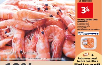 Auchan Crevettes entières cuites réfrigérées offre