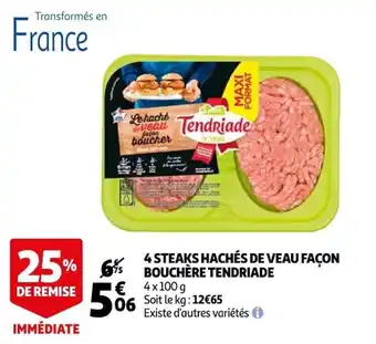 4 Steaks Hachés de Veau Façon Bouchère Tendriade
