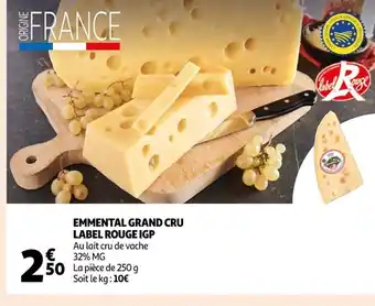 Auchan Emmental Grand Cru Label Rouge IGP offre