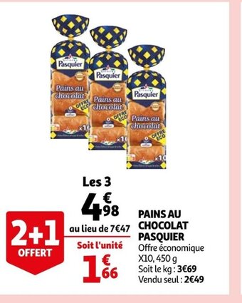 Auchan Pains Au Chocolat Pasquier offre