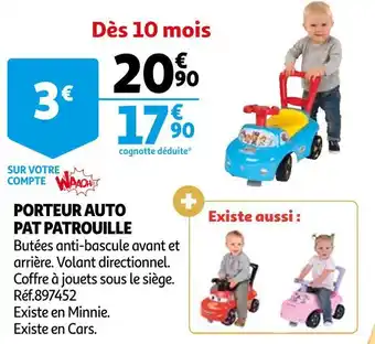 Auchan Pat patrouille porteur auto offre