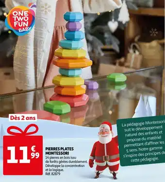 Auchan One two fun pierres plates montessori offre