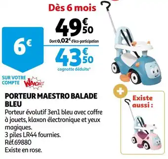Auchan Porteur maestro balade bleu offre