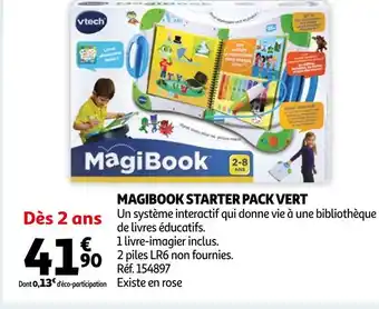Auchan Vtech magibook starter pack vert offre