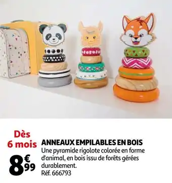 Auchan Anneaux empilables en bois offre