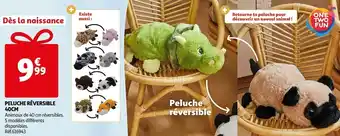 Auchan One two fun peluche réversible 40cm offre
