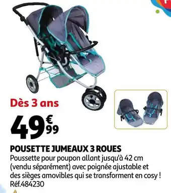 Promo One two fun poussette jumeaux 3 roues chez Auchan