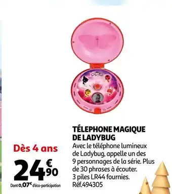 Auchan Télephone magique de ladybug offre