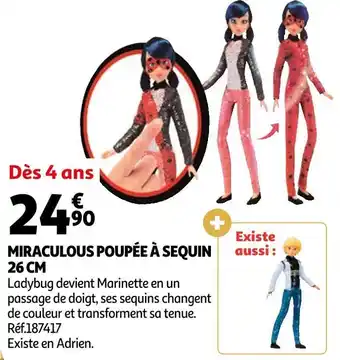 Auchan Miraculous poupée à sequin offre