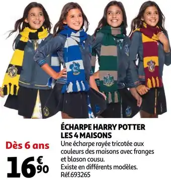 Auchan Harry potter écharpe les 4 maisons offre