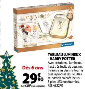 Auchan Harry potter tableau lumineux offre