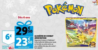 Auchan Pokémon académie de combat 2ème édition offre