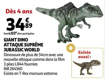 Auchan Jurassic world giant dino attaque suprême offre