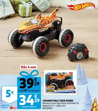 Auchan Hot wheels l'inarretable tiger shark offre