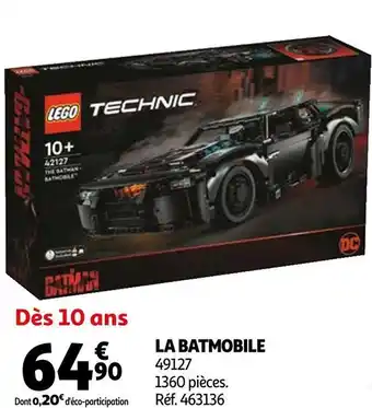 Auchan Lego la batmobile offre