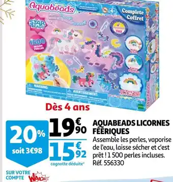 Auchan Aquabeads licornes féériques offre