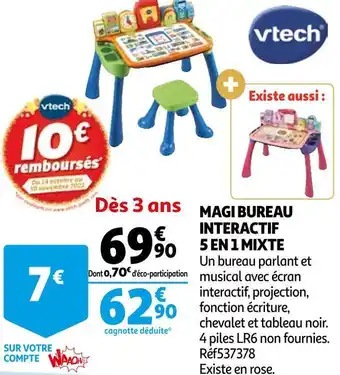 Auchan Vtech magi bureau interactif 5 en 1 mixte offre
