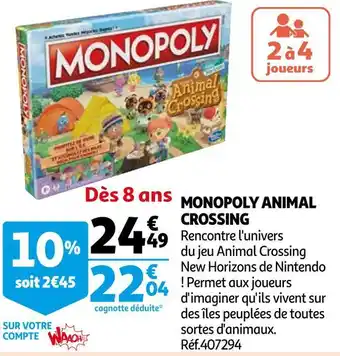 Auchan Hasbro gaming monopoly animal crossing offre
