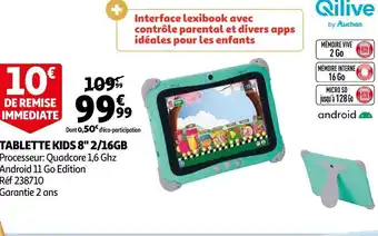 Auchan Qilive tablette kids 8" 2/16gb offre