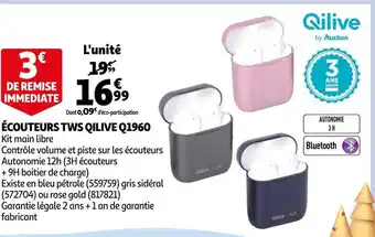 Auchan Qilive écouteurs tws q1960 offre